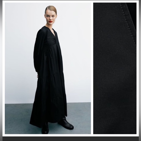 Zara Dresses Nwt Zara Voluminous Poplin Tier Dress Poshmark